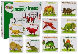 Puzzle Edukacyjne Dinozaury Angielski 10 Połączeń