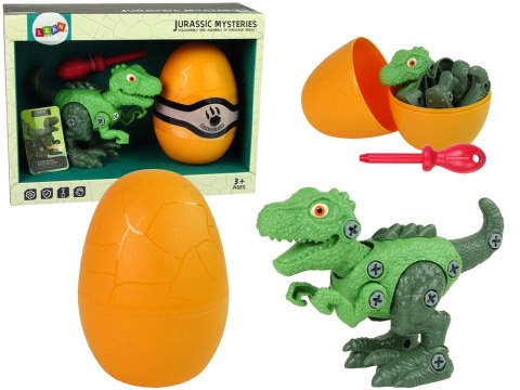 Zestaw Dinozaur Tyranozaur Rex z Jajkiem DIY Śrubokręt Zielony