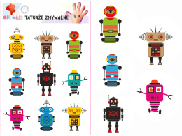 Tatuaże Zmywalne Dla Dzieci Roboty 15x10cm