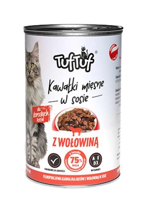 TUF TUF KOT kawałki mięsne z wołowiną 415g