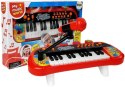 Keyboard Pianinko 24 Klawisze USB Mikrofon Czerwony