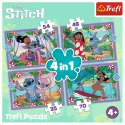 Puzzle 4w1 Lilo & Stitch Szalony dzień Trefl 34633