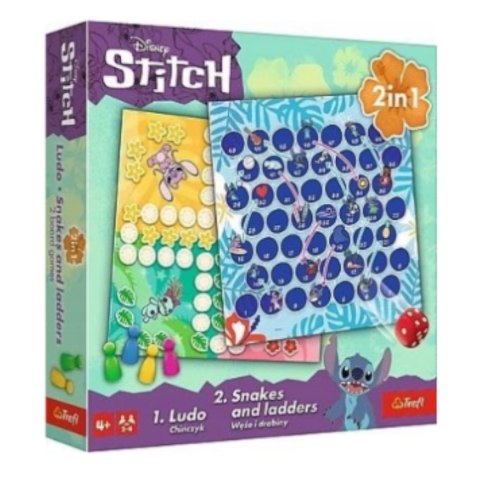 Gra planszowa 2w1 Chińczyk Węże i drabiny Lilo & Stitch Trefl 02656