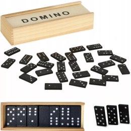 Gra domino rodzinna klasyczna 28 elementów drewniane pudełko 3896-5